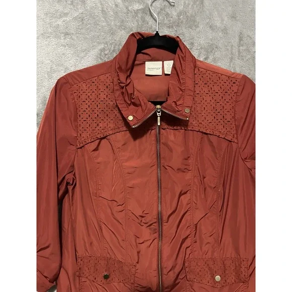 Zenergy Chicos Rain Jacket Windbreaker Lightweight Size 0 Small  Zip Front - Picture 5 of 9